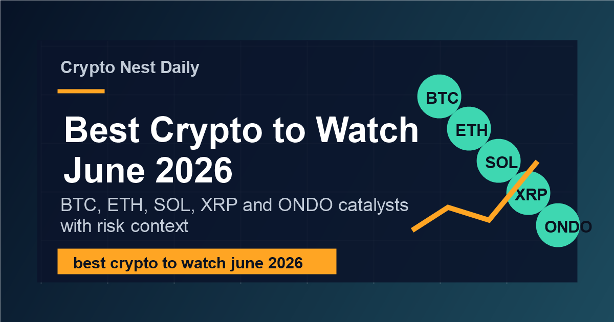 Best Crypto to Watch in June 2026: BTC, ETH, SOL, XRP and ONDO